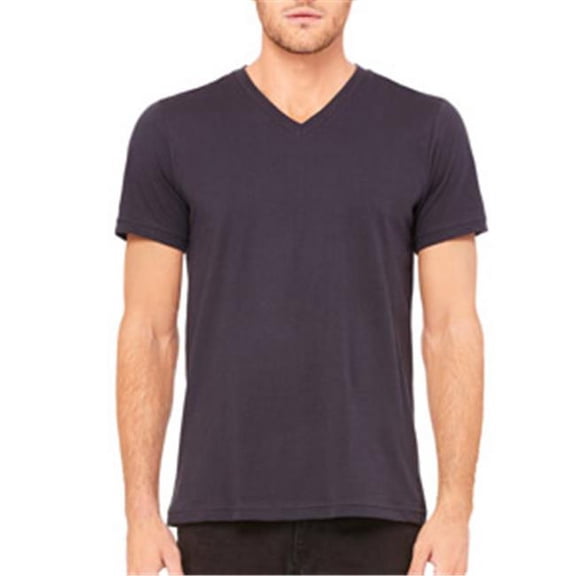 Canvas 3005 Unisex Jersey Short-Sleeve V-Neck T-Shirt - Dark Grey - Extra Small