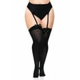 thumbnail image 4 of Leg Avenue Womens Plus Size Satin Bow Accent Thigh Highs, Black, Plus Size, 4 of 5