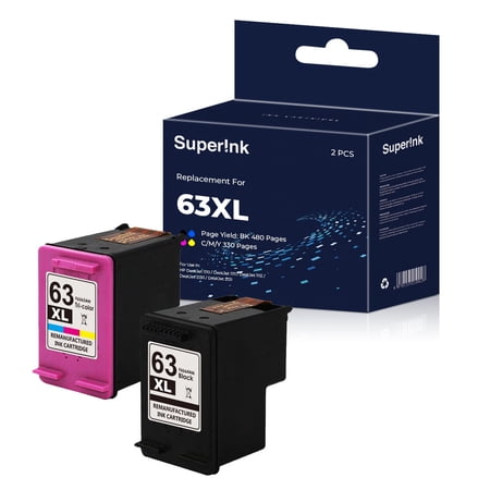 Compatible HP 63XL Ink Cartridge Combo Black/Tri-color By Superink ...