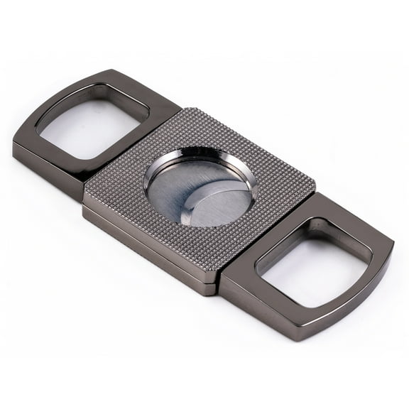 Precision Made Guillotine Cigar Cutter w/ Etched Body - 62 Ring Gauge - Gun Metal