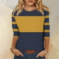 thumbnail image 1 of Mefallenssiah Blouses pour Femmes 2024 Mode Blouses Lâches Femmes Imprimé 3/4 Manches T-Shirt Col Rond top, 1 of 5