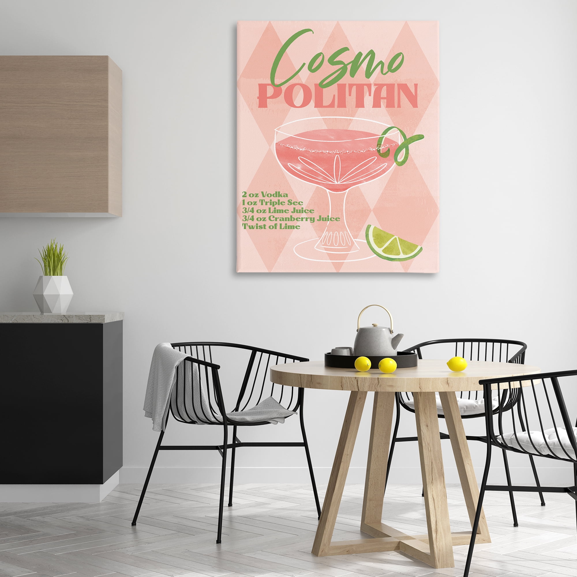 Stupell Industries Retro Cosmopolitan Recipe Food & Beverage Painting Wrapped Canvas Art Print Wall Art, 36 x 48