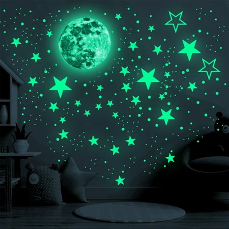 

Toorise 435PCS Glow in The Dark Stars Wall Stickers Glowing Stars for Ceiling Luminous Stars and Moon Wall Decals Fluorescent Star Ceiling Stickers