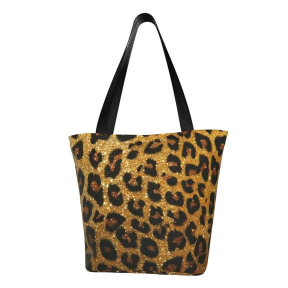 Easygdp Golden Leopard Glitter Shoulder Bags for Women,Crossbody Bags Shoulder Purse Handbag for Women