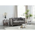 thumbnail image 5 of Passion Furniture Pompano 62 in. Dark Gray Velvet 2-Seater Sofa with 2-Throw Pillow, 5 of 5