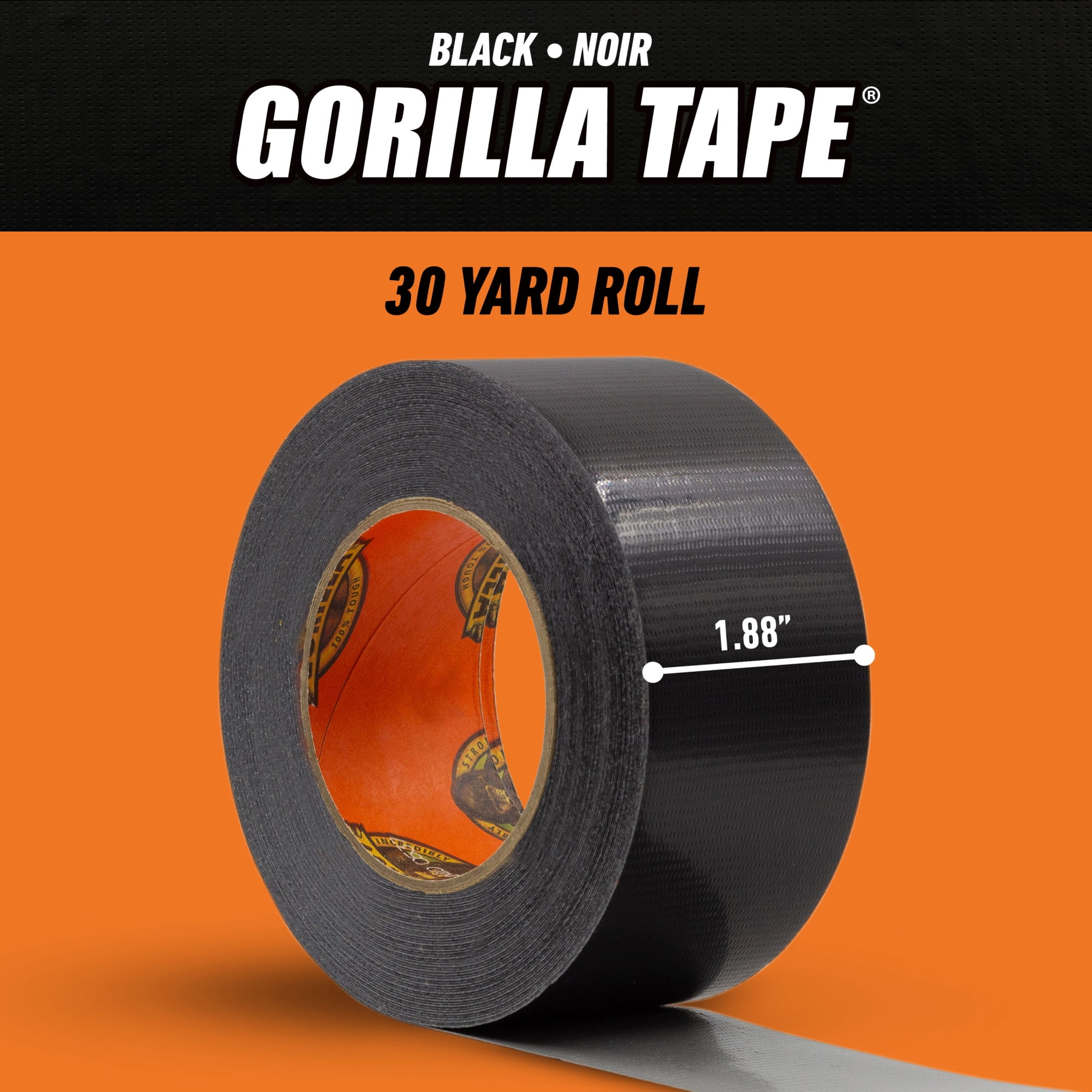 Gorilla 10 Yard Black Duct Tape Single Roll