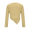 thumbnail image 7 of Ashirexll Womens Long Sleeve T Shirts Winter Tops for Women Off Shoulder Slim Pullover with Slanted Collar Irregular Hem, 7 of 7