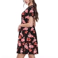 thumbnail image 2 of Disketp New Year Flamingo para Vestido de Manga Corta para Mujeres, Vestidos de Verano para Mujeres, Casual y Holgado para la Playa, 2 of 6