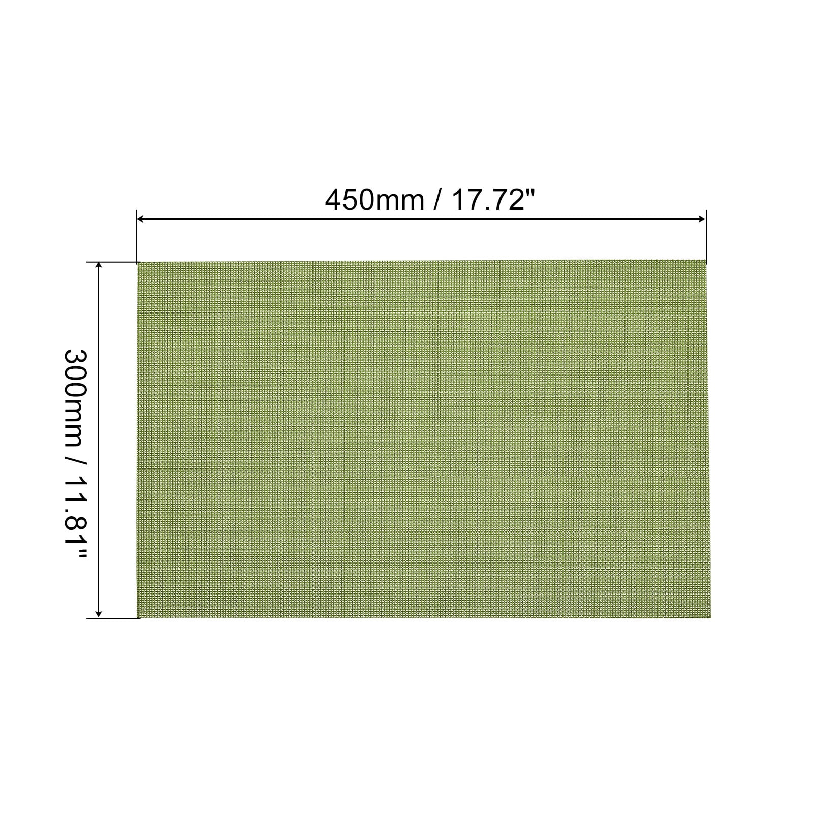 Unique Bargains Durable PVC Washable Woven Place Mat for Dining Tables and Home Use Green