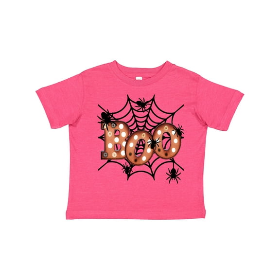 Inktastic Halloween Boo with Spiders in Web Boys or Girls Toddler T-Shirt