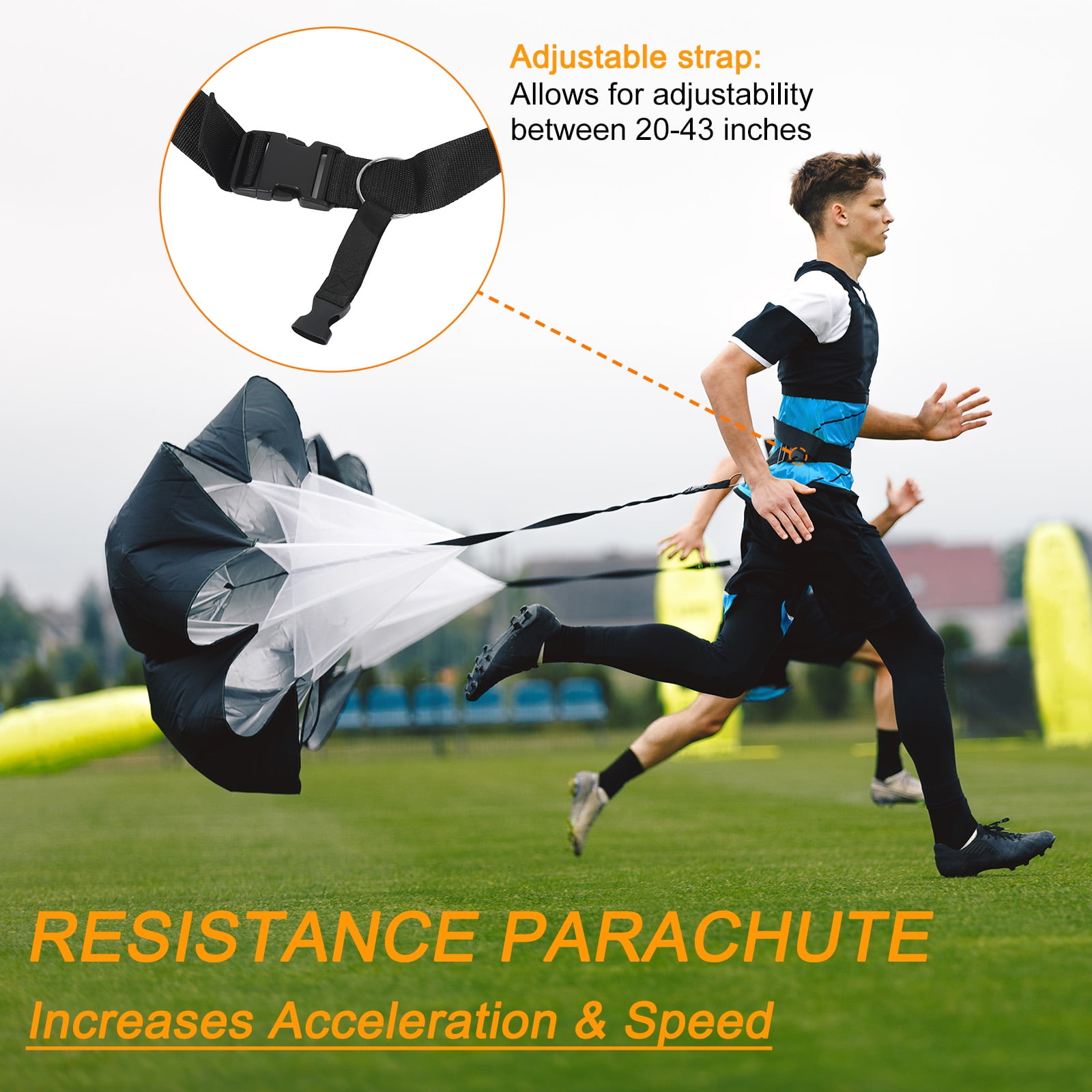 Unique Bargains Agility Ladder Speed Training Equipment With 20ft Speed Agility Resistance Parachute 10 Soccer Cones Metal Stakes Yellow