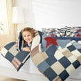 thumbnail image 7 of jejeloiu Christmas Tree Silhouette Queen Comforter Set,Patchwork Geometric Plaid Bedding Sets,Vintage Red Stars Bedding Comforter Set For Boys Kids,Super Cozy Room Decor Reversible,3pcs, 7 of 7