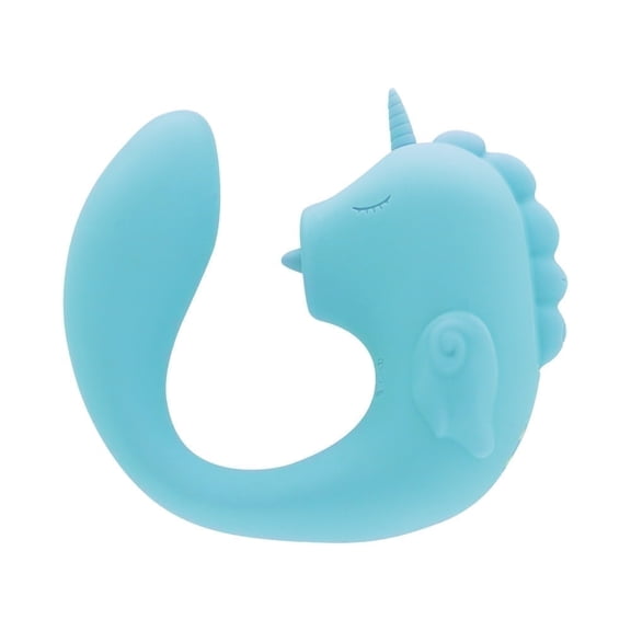 Unihorn Ocean Peak C Horse Rechargeable Silicone G-Spot Vibrator, Blue