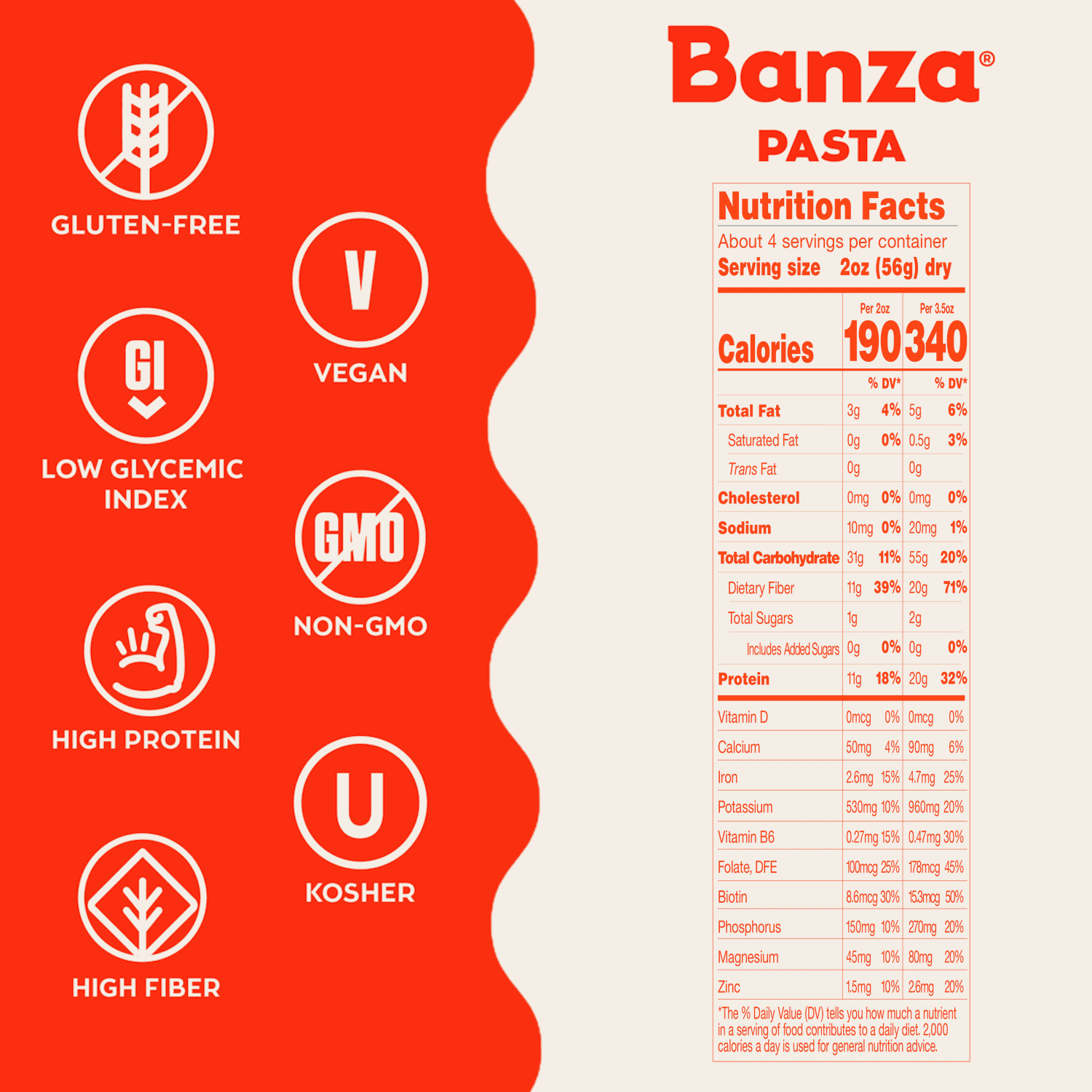 (3 pack) Banza Rigatoni Pasta from Chickpeas - Made In Italy, High Protein, High Fiber, and Lower Carb Italian Chickpea Noodles, 8oz