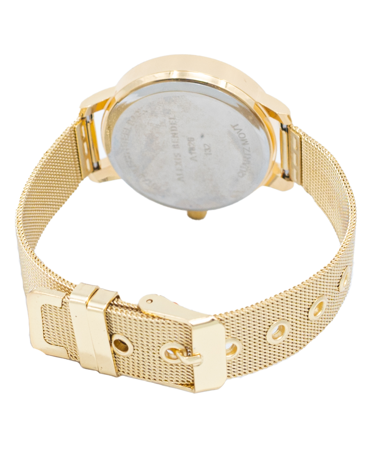 Jessica Carlye Women's Gold Tone Mesh Watch with Heart Charm Necklace & 2 Piece Stud Earrings