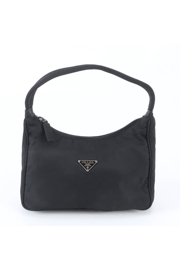 Pre-Owned Prada Tessuto Nylon Triangle Logo Handbag, Black, Brand Name, Women's
