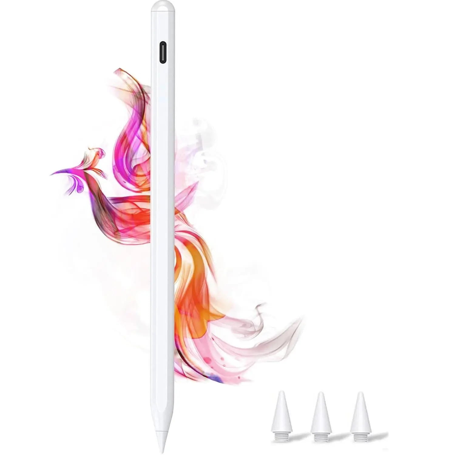 Rechargeable Active Stylus Pen for Tablets Fast Charging Digital Pencil with Palm Rejection Tilt Sensitivity Touch Button and Replaceable Tips for Writing Drawing and Note Taking