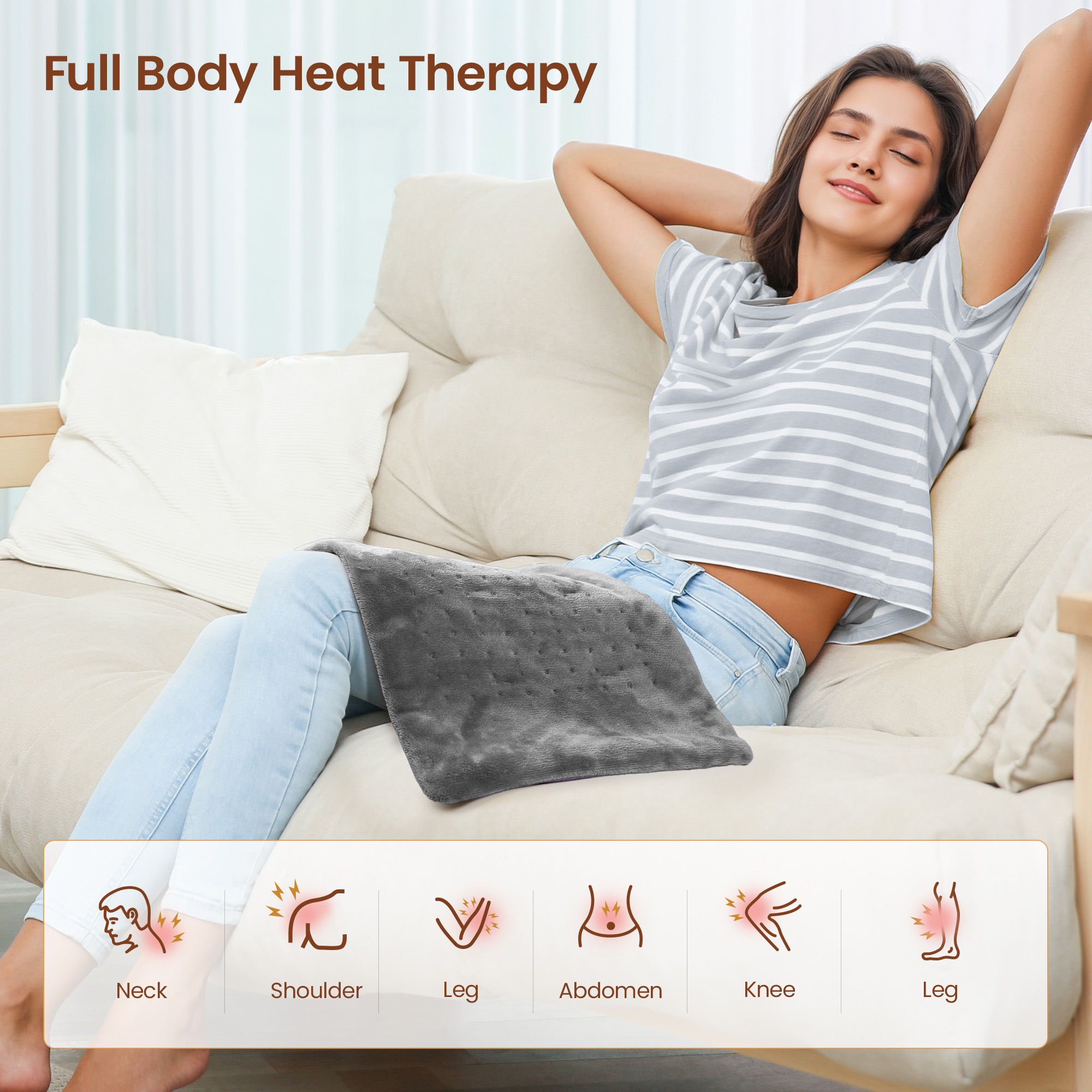 Renpho Heating Pad for Back & Period Pain, 12" x 24" photo 7
