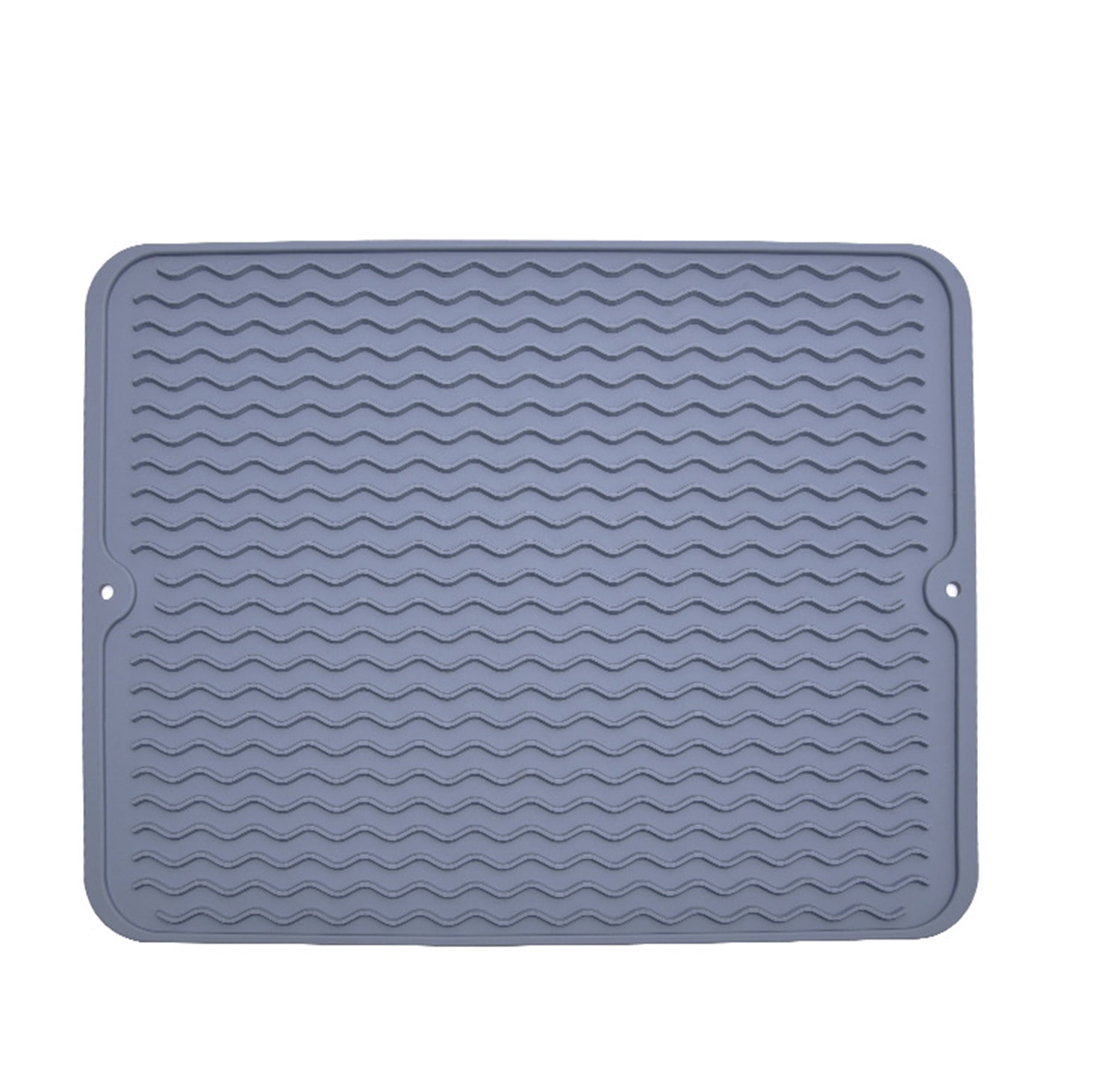 Fdit Silicone Drain Mat Rectangle Drying Dishes Pad Heat Resistant  Slip-Proof Tray(Grey)