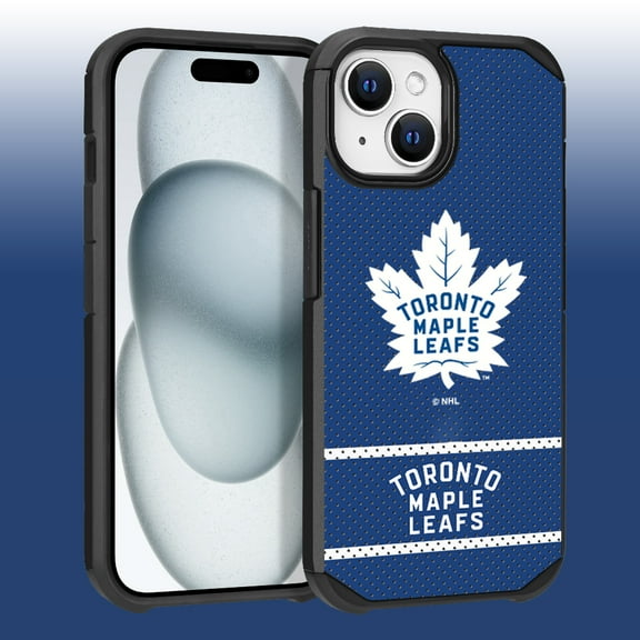 Apple iPhone 15 Plus - NHL Licensed Toronto Maple Leafs Team Logo on Jersey Textured Dual Layer Case