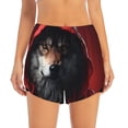 thumbnail image 2 of Hirioo Mysterious Hooded Wolf for Women's Double Layer Athletic Shorts High-Performance Gym Shorts with Inner Pocket, Elastic Waistband-Large, 2 of 7