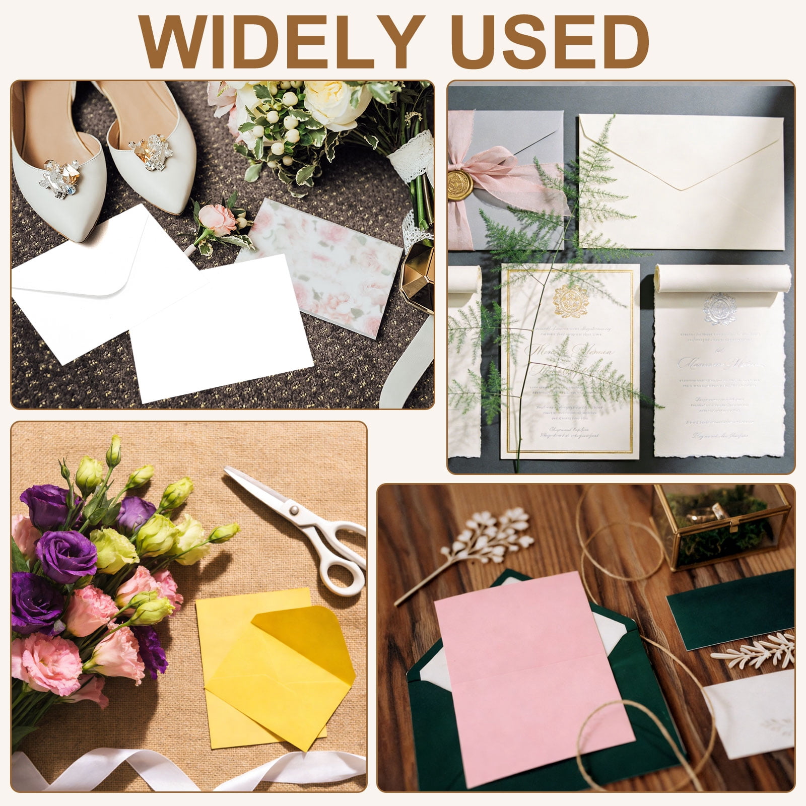 Uxcell 4 x 6" Blank Greeting Card and Envelopes, 50Sets Half Fold Note Cards and Envelopes Folded Right Angles Cardstock Greeting Card for Wedding Birthday Party Invitations, Bright Red
