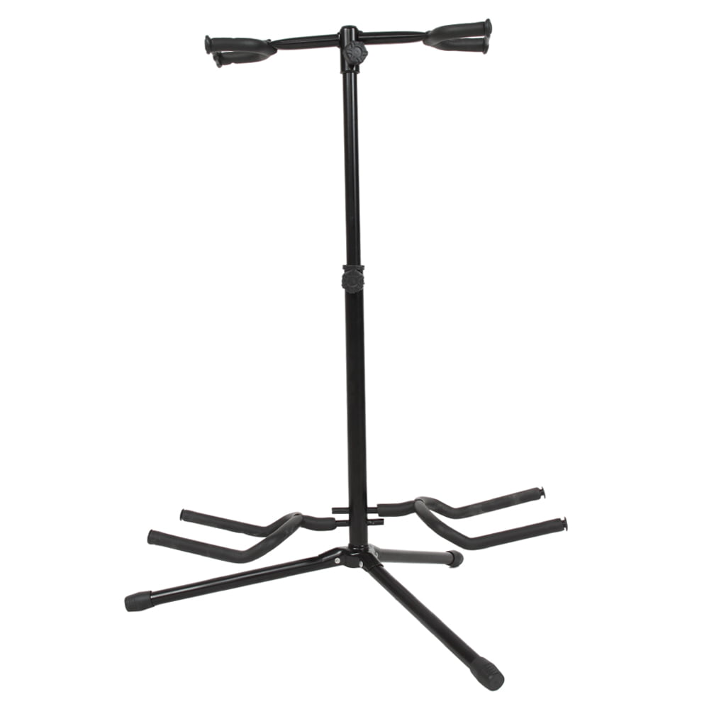 Electric Guitar Stand Holder Double Vertical Style Alloy Guitar Rack Suitable for Acoustic Guitar Electric Guitar Black 