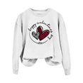 thumbnail image 1 of Gibobby Sudaderas con cremallera Sudadera con capucha de manga larga con estampado de amor para el día de San Valentín informal a la moda para mujer (Blanco, S), 1 of 3