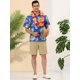 thumbnail image 3 of Lars Amadeus Camisa con estampado floral para hombre Camisas de playa de verano de manga corta con botones Azul verde S Unique Bargains Camisas, 3 of 6