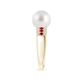 thumbnail image 3 of Angara South Sea Cultured Pearl Ring with Rubies in 14K Yellow Gold for Women | June Birthstone Jewelry for Her, 3 of 8