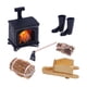 thumbnail image 4 of Juego de decoración de chimenea para casa de muñecas, modelo en miniatura 1:12 para niños, juguetes para muñecas 1/12 sin linterna, 4 of 9