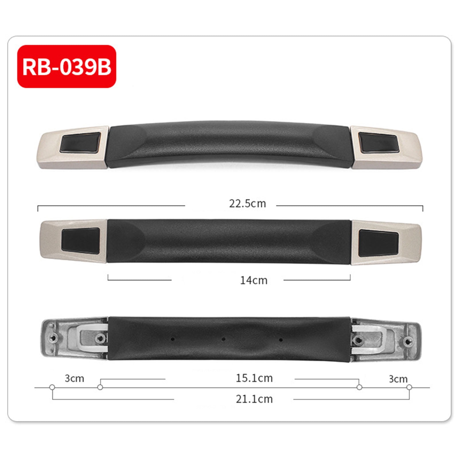 GENEMA 1Pc Luggage Handle Plastic Pull Handle Grip with Mounting Screws