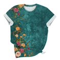 thumbnail image 5 of Gamivast Short Sleeve Tops for Women Summer Vintage Floral Graphic Tees Casual Crewneck Tshirts Spring Vacation Loose Fit Shirts S Camisas Para Mujer My Orders, 5 of 5