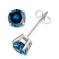 thumbnail image 2 of 0.60 CTW Round Blue Diamond Solitaire Stud Earrings In 14K White Gold, 2 of 3