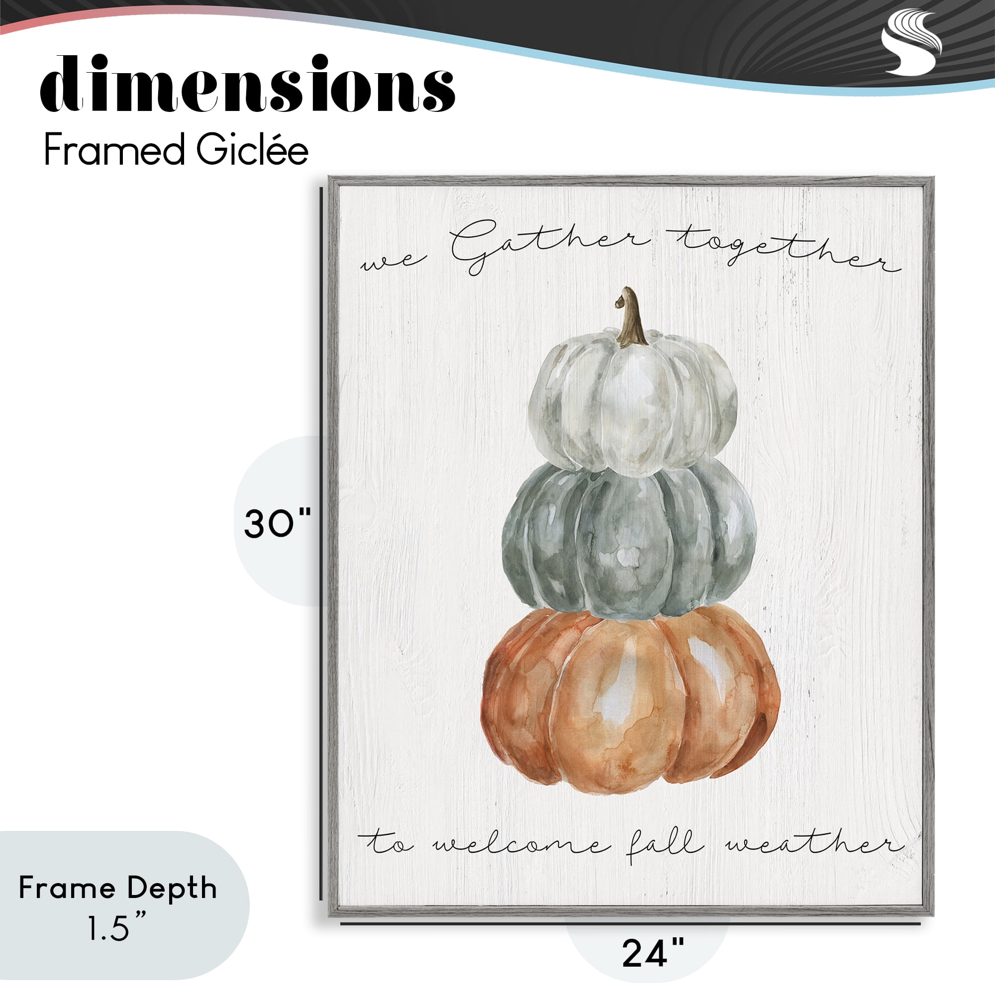 Stupell Industries Gather Together Fall Weather Gray Framed Giclee Art, design by Livi Finn