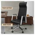thumbnail image 3 of LeisureMod Aleen High-Back Office Chair in Upholstered Leather, 3 of 8
