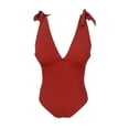 thumbnail image 1 of Traje de Baño Ocean Pacific para Mujer Completo con Nudo en Tirante, Cuello V Rojo Talla EG, 1 of 4