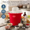 thumbnail image 3 of Nostalgia 4-Quart Ice Cream Machine, Electric Ice Cream Maker with Transparent Lid, Red, 3 of 9