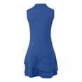 thumbnail image 6 of HJYCHN Women Sleeveless Zip Front Tennis Dress Built In Shorts Athletic Stretch Comfort Lightweight Ruffle Casual Wear Blue S, 6 of 7
