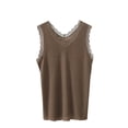 thumbnail image 2 of Jalioing Womens V Neck Tank Tops Solid Casual Basic Sleeveless Lace Trim Tanks Fashion Ribbed Knit Undershirts Tops, 2 of 7