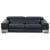 31-39" Modern Black Leather Sofa