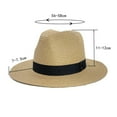 thumbnail image 2 of Xfvqtps Unisex Fedora Hats Straw Hat Wide Brim Sunshade Fashion Versatile Leisure Beach Sun Hat White, 2 of 3