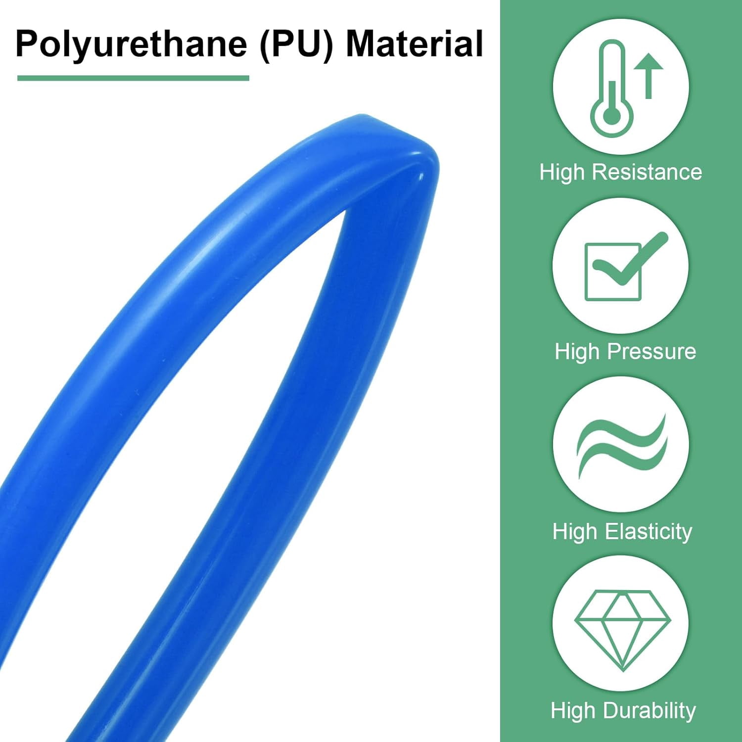 MKEUDQ-Pneumatic Tubing Pipe, 4mm(ID) x6mm(OD) PU Polyurethane Air Compressor Hose for Air Compressor Fitting/Gas/Fluid Transfer, Air Hose Line Tube [10M/32.8ft, Blue]