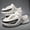 C0818-1 White Black, variant on Beach Shoes with Shark Mouth Design, Comfortable Soft-Soled Footwear for Men That Adds Height, Breathable Sandals for Outdoor Use in Summer