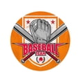 thumbnail image 2 of SIDONKU 60 inch Round Beach Towel Blanket Player Baseball Glove Cross Bat and Shield Emblem Badge Softball Travel Circle Circular Towels Mat Tapestry Beach Throw, 2 of 2