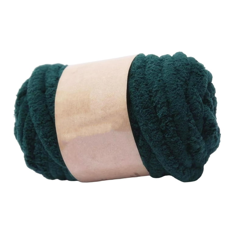Thick Chunky Yarn Hand Knitting DIY Weight Yarn for Throw Rug Making Weaving Dark Green, Size: 2 cm
