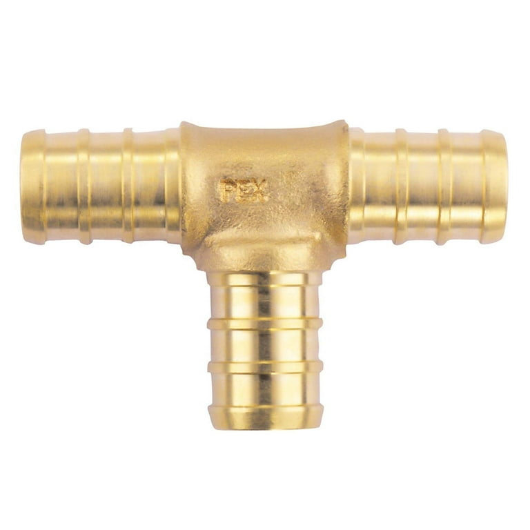 Muerk 1/2 inch T PEX Tee & 90 Degree Elbow & Straight Coupling 1/2 (pack  of 12) Lead Free Brass Barb Crimp Pipe Fitting/Fittings