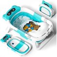 thumbnail image 1 of Foldable Baby Bath Tub with Soft Cushion - Portable Collapsible Bathtub for Newborns 0-24 Months, Infant Toddler Travel Bath, 1 of 5