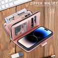 thumbnail image 5 of For Samsung Galaxy S26 Ultra 5G Wallet Phone Case With 9 Card Holder Zipper Pocket, Magnetic Closure Premium PU Leather Flip Case With Wrist Strap,Rose gold,For Galaxy S26 Ultra 5G, 5 of 10