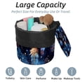 thumbnail image 2 of PhooArto Drawstring Cosmetic Bag, Barrel Shaped Portable Travel Makeup Bags, Color Dreamcatcher Pattern Large Capacity Waterproof Multifunctional Bucket Toiletry Bag, 2 of 6
